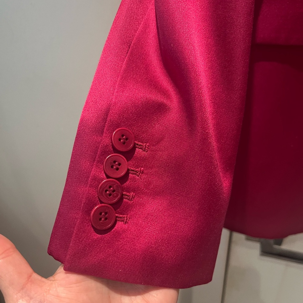 Theory Elegant Dark Red (Malbec) silk blazer - Picture 3 of 6